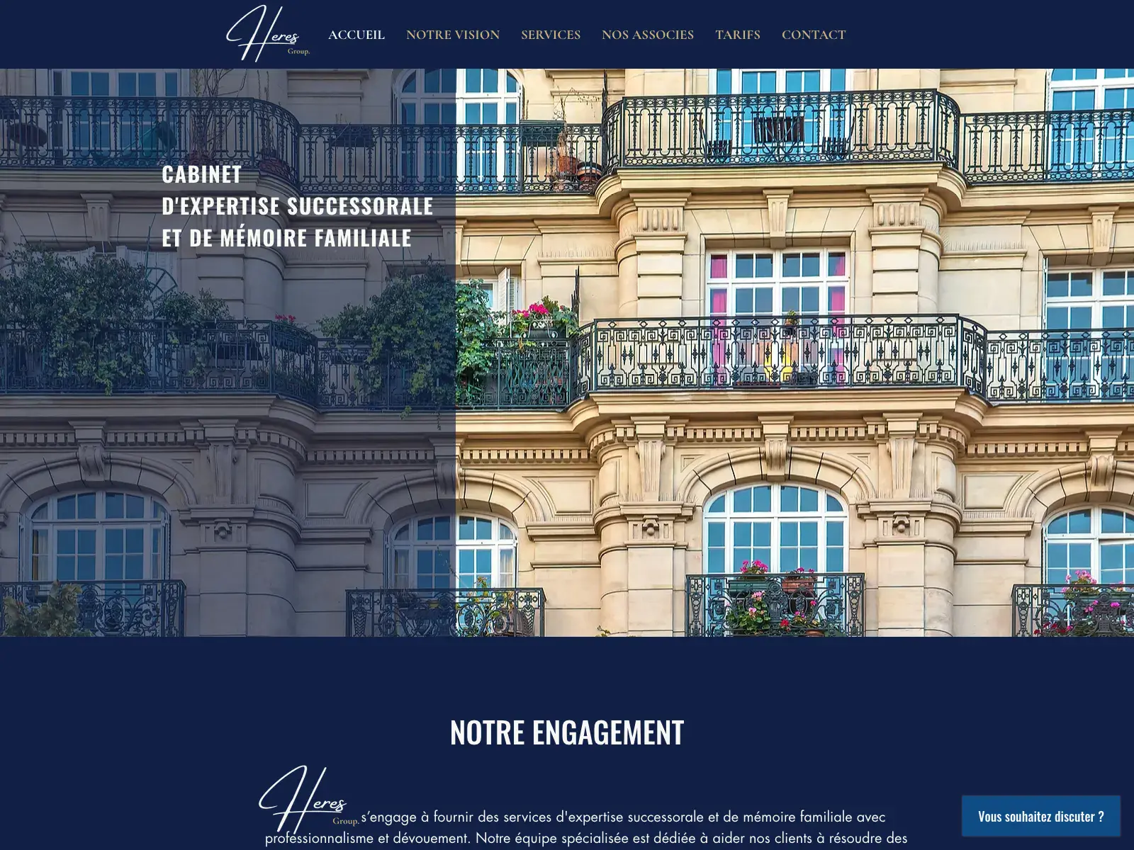 Site internet Heres Group créé par OXAA — Généalogie successorale (Professions libérales)