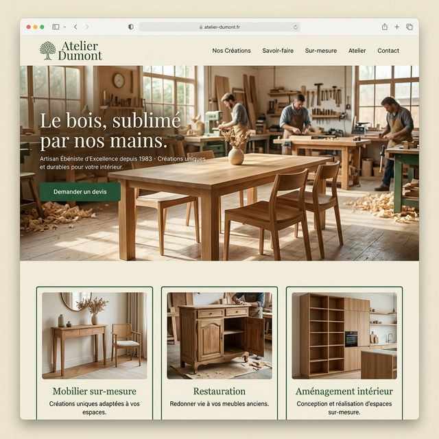 Atelier Dumont — exemple de site créé par Oxaa